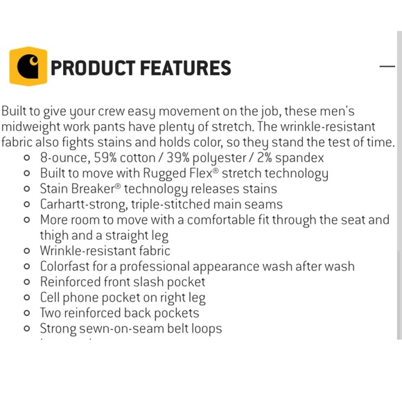 Carhartt rugged flex relaxed fit cargo work pants navy NWT - Picture 3 of 12